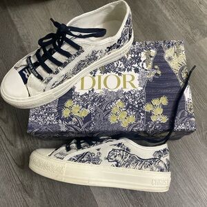Dior Navy and White Canvas Sneakers